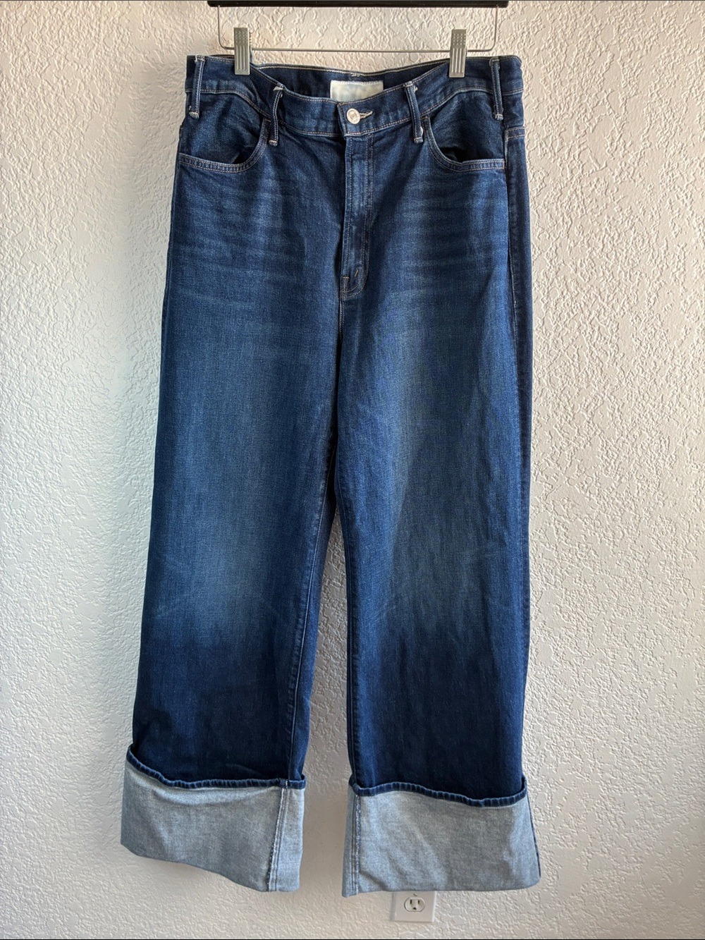 Mother Superior Hustler Roller Sneak Cuff Jeans Wide Leg High Rise Denim 33 - Picture 4 of 10